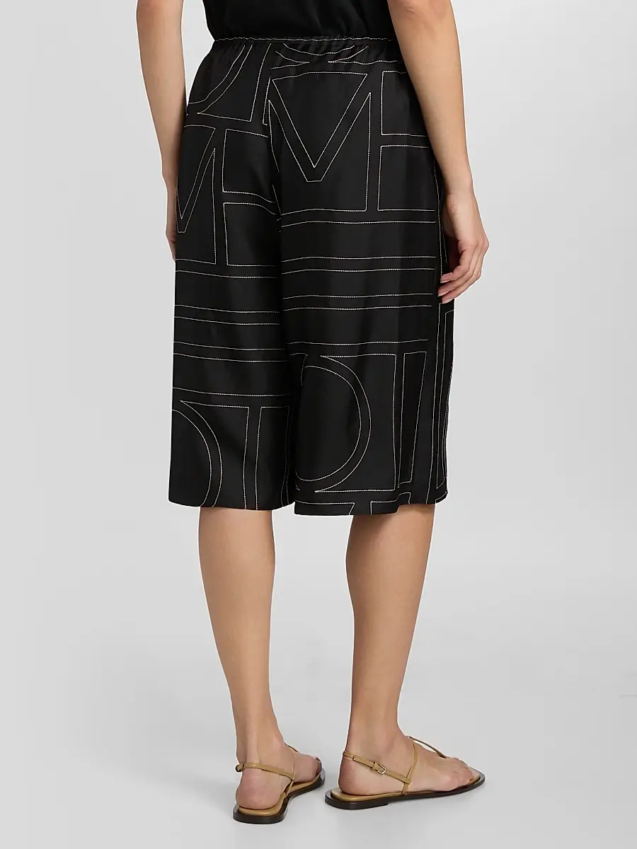 TOTEME Women's Monogram Silk Pajama-Style Culottes | Thumbnail 5 TOTEME Women's Monogram Silk Pajama-Style Culottes | Thumbnail 5