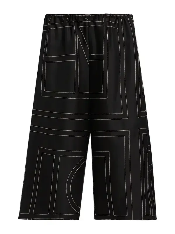 Women's Monogram Silk Pajama-Style Culottes