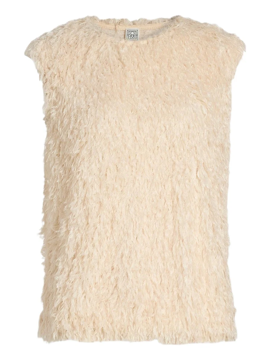 TOTEME Women's Feathered Jersey Sleeveless Top