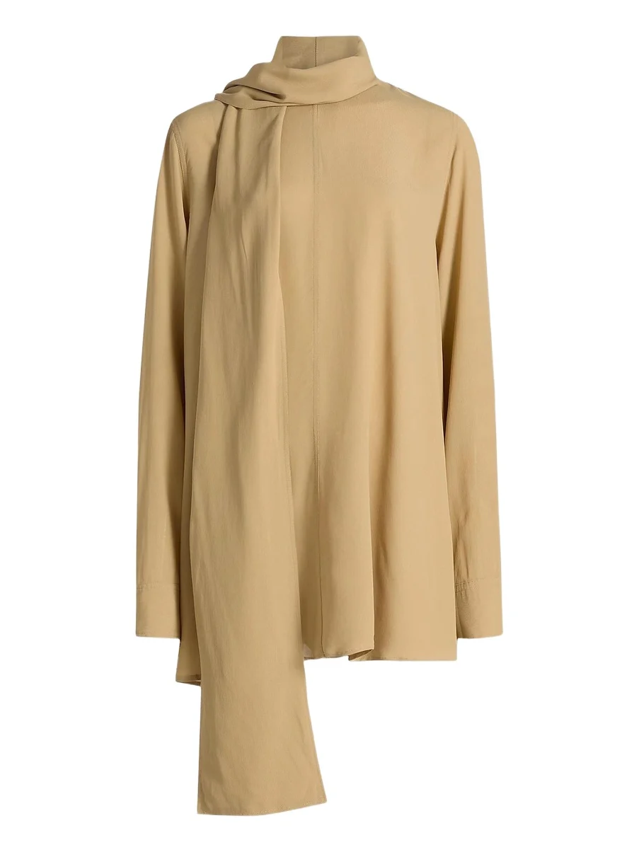 Women's Draped Scarf Blouse