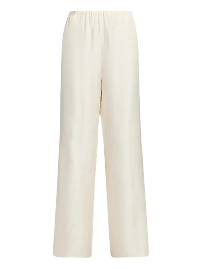 Women's Monogram Stitch Silk Pants Women's Monogram Stitch Silk Pants