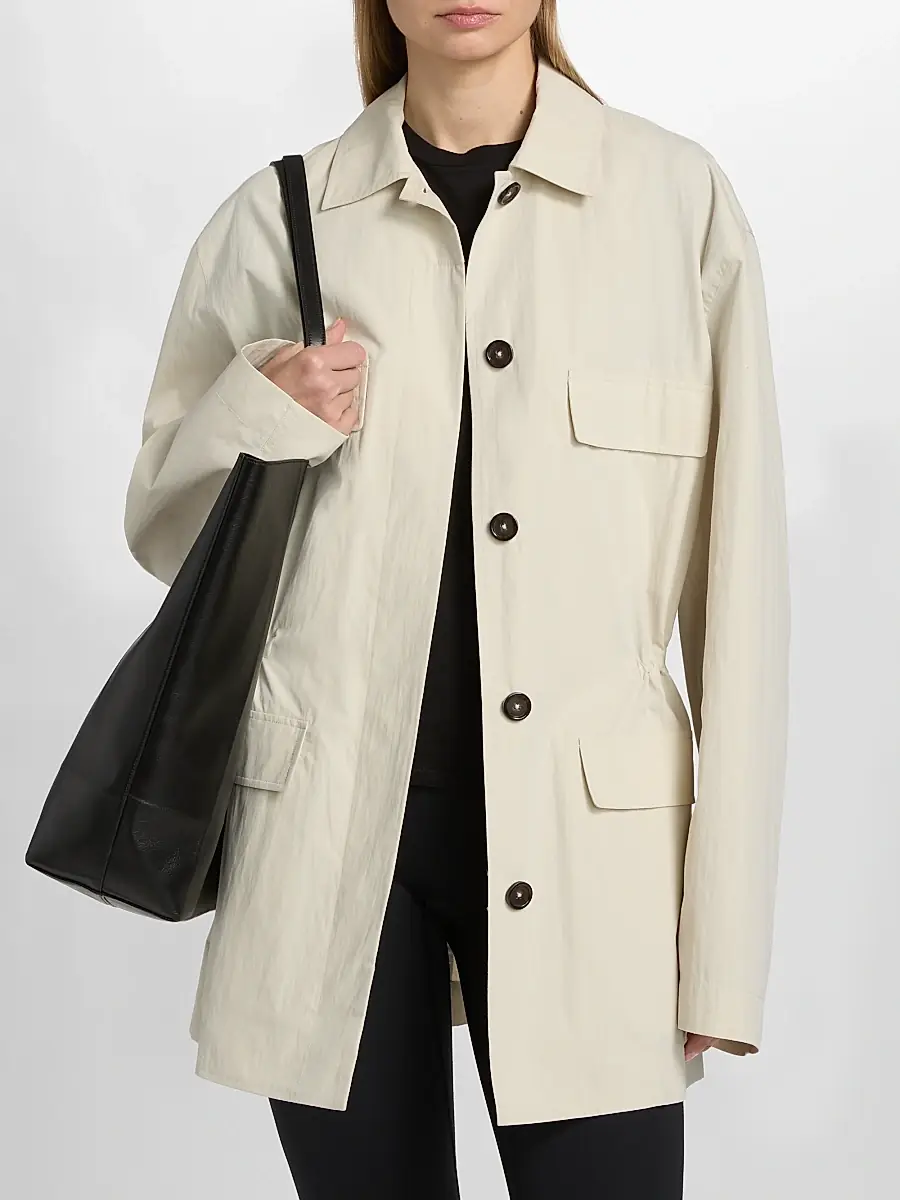 TOTEME Women's Collared Drawstring Jacket | Thumbnail 3 TOTEME Women's Collared Drawstring Jacket | Thumbnail 3