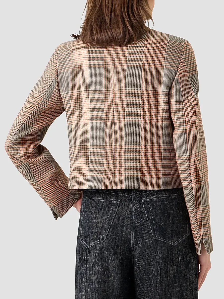 Akris punto Women's Glen Check Virgin Wool-Blend Jacket | Thumbnail 3 Akris punto Women's Glen Check Virgin Wool-Blend Jacket | Thumbnail 3