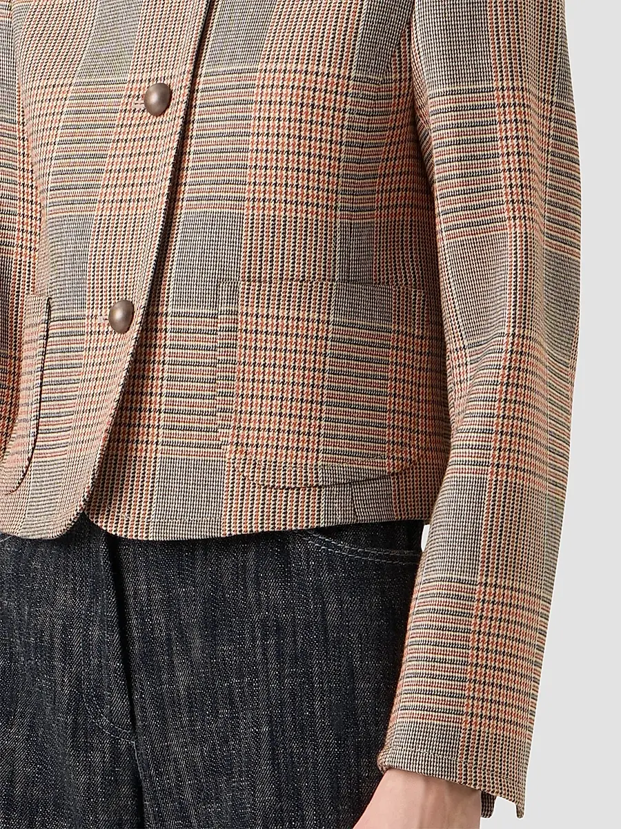 Akris punto Women's Glen Check Virgin Wool-Blend Jacket | Thumbnail 5 Akris punto Women's Glen Check Virgin Wool-Blend Jacket | Thumbnail 5