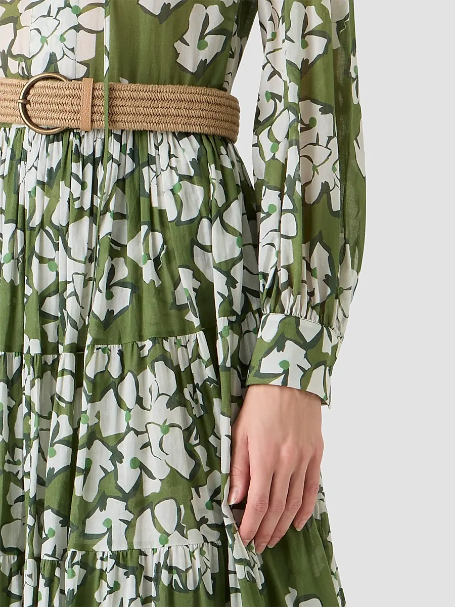 Akris punto Women's Floral Cotton Belted Midi Dress | Thumbnail 5 Akris punto Women's Floral Cotton Belted Midi Dress | Thumbnail 5