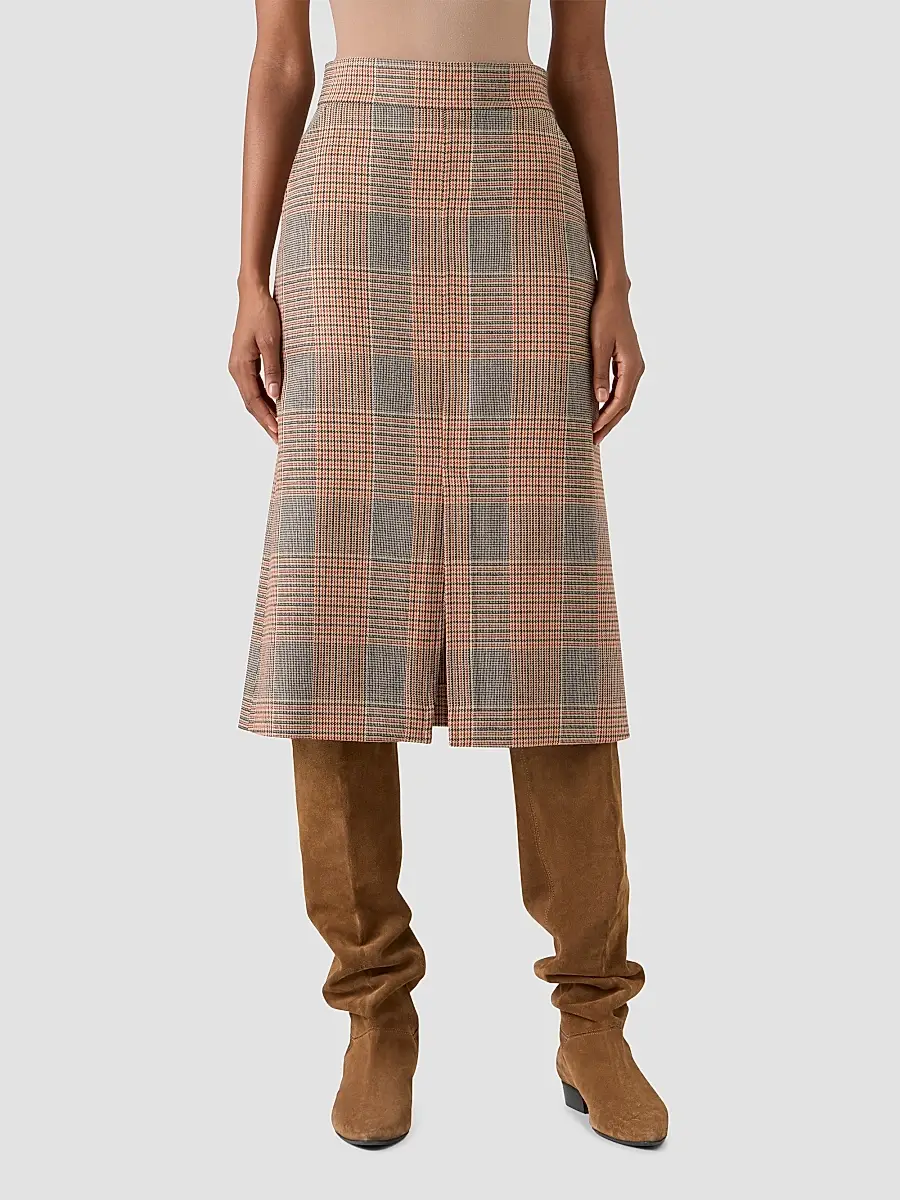 Akris punto Women's Chiaro Glen Check Wool-Blend Midi Skirt | Thumbnail 4 Akris punto Women's Chiaro Glen Check Wool-Blend Midi Skirt | Thumbnail 4