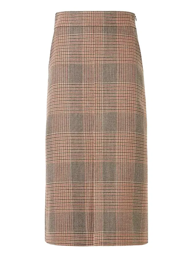 Women's Chiaro Glen Check Wool-Blend Midi Skirt