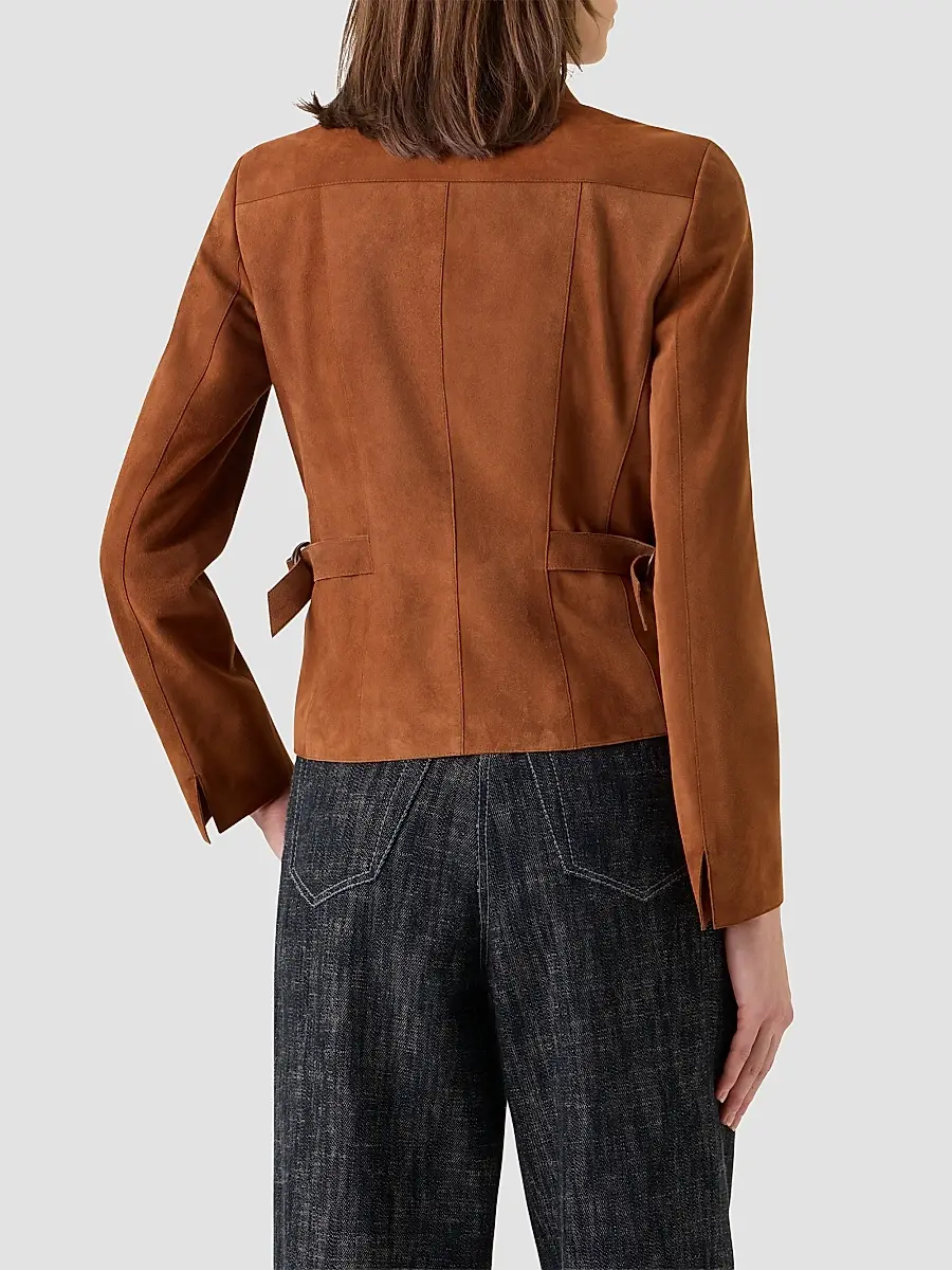 Akris punto Women's Point Collar Suede Jacket | Thumbnail 3