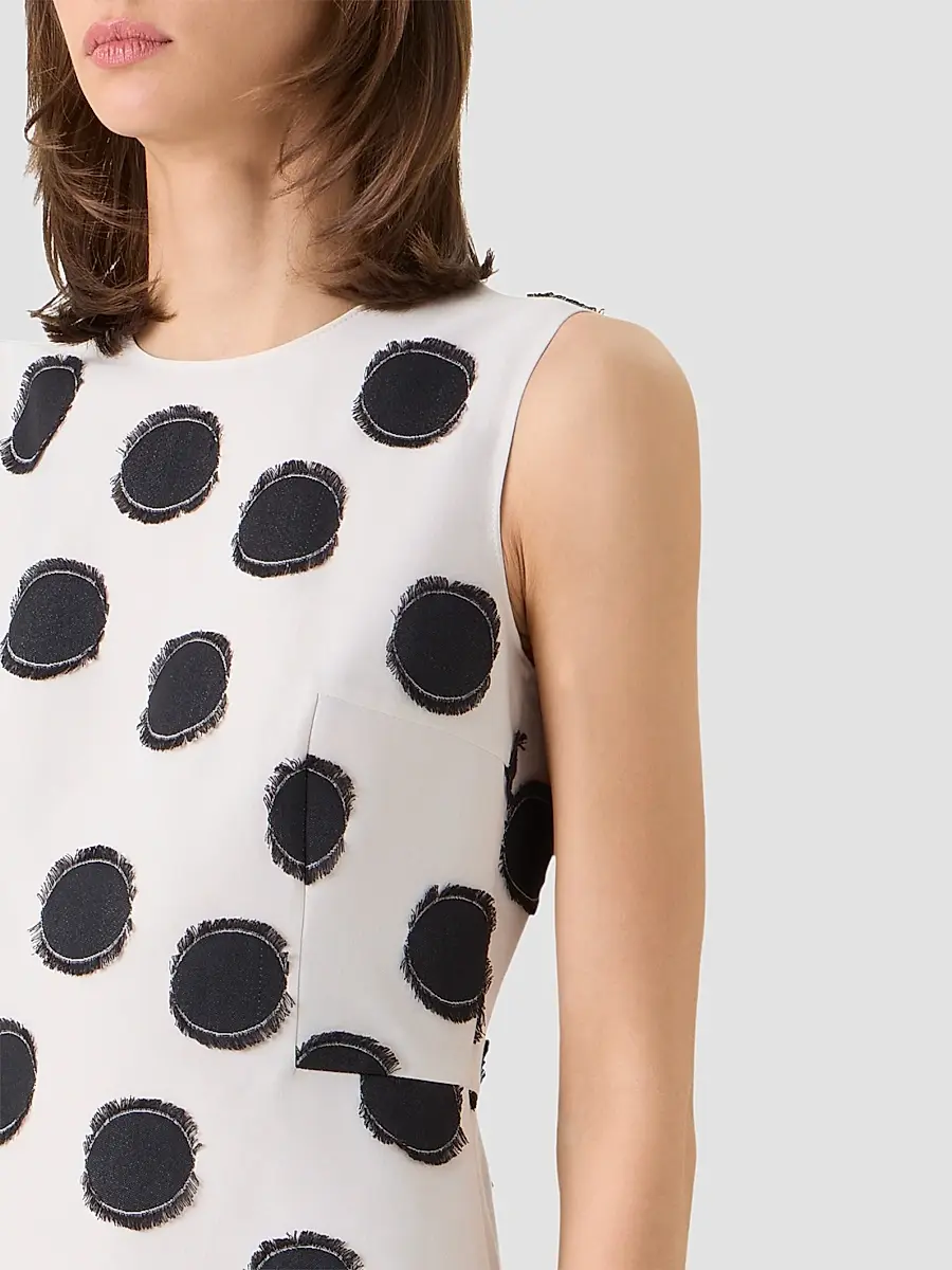 Akris punto Women's Asymmetric Fringed Polka Dot Midi Dress | Thumbnail 5