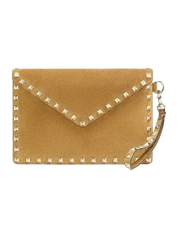Women's Rockstud Suede Clutch