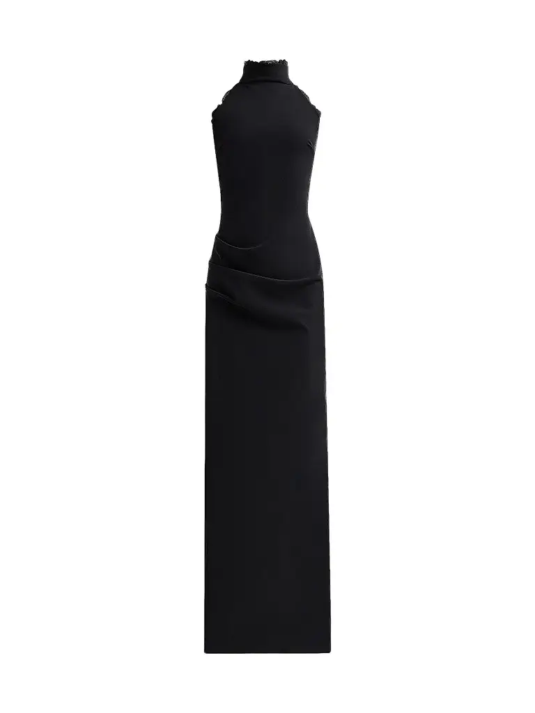 Chiara Boni La Petite Robe Women's Kyomi Lace-Trim Draped Gown | Image 1 Chiara Boni La Petite Robe Women's Kyomi Lace-Trim Draped Gown | Image 1
