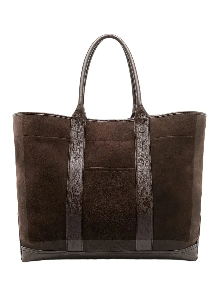 Tom Ford Men's Large Suede Tote Bag - Brown | Image 1 Tom Ford Men's Large Suede Tote Bag - Brown | Image 1