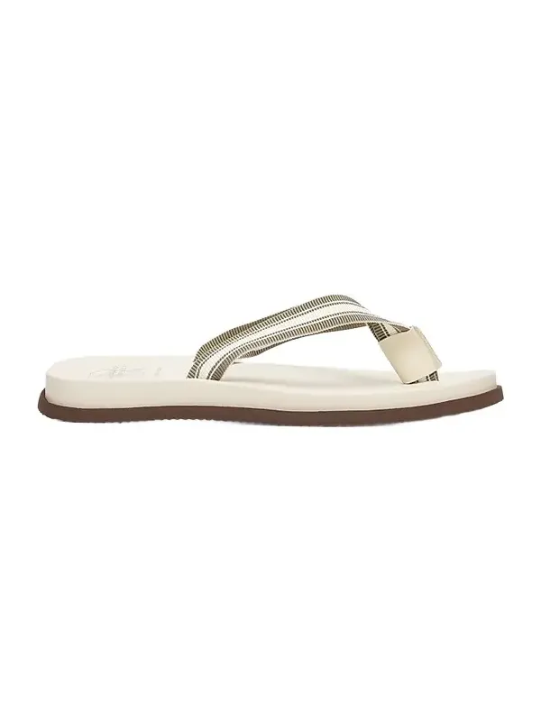 Men's Striped Leather Flip-Flops