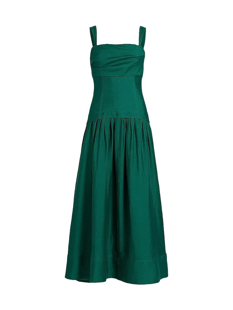 ACLER Women's Forever Young Reeve Linen-Blend Drop-Waist Maxi Dress - Deep Emerald - Size 12 | Image 1 ACLER Women's Forever Young Reeve Linen-Blend Drop-Waist Maxi Dress - Deep Emerald - Size 12 | Image 1