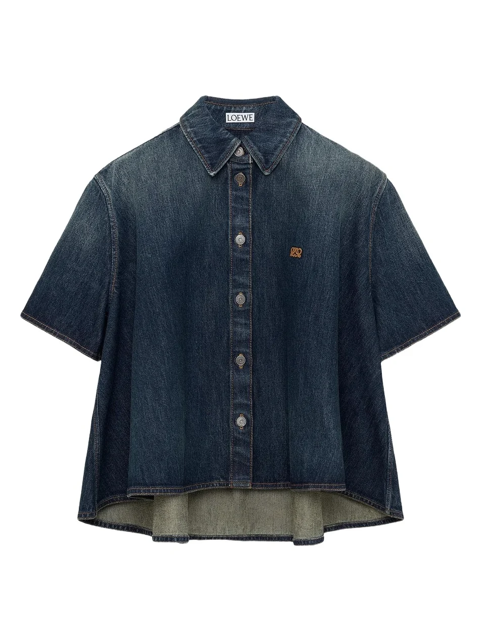 Loewe Women's Denim Short-Sleeve Shirt