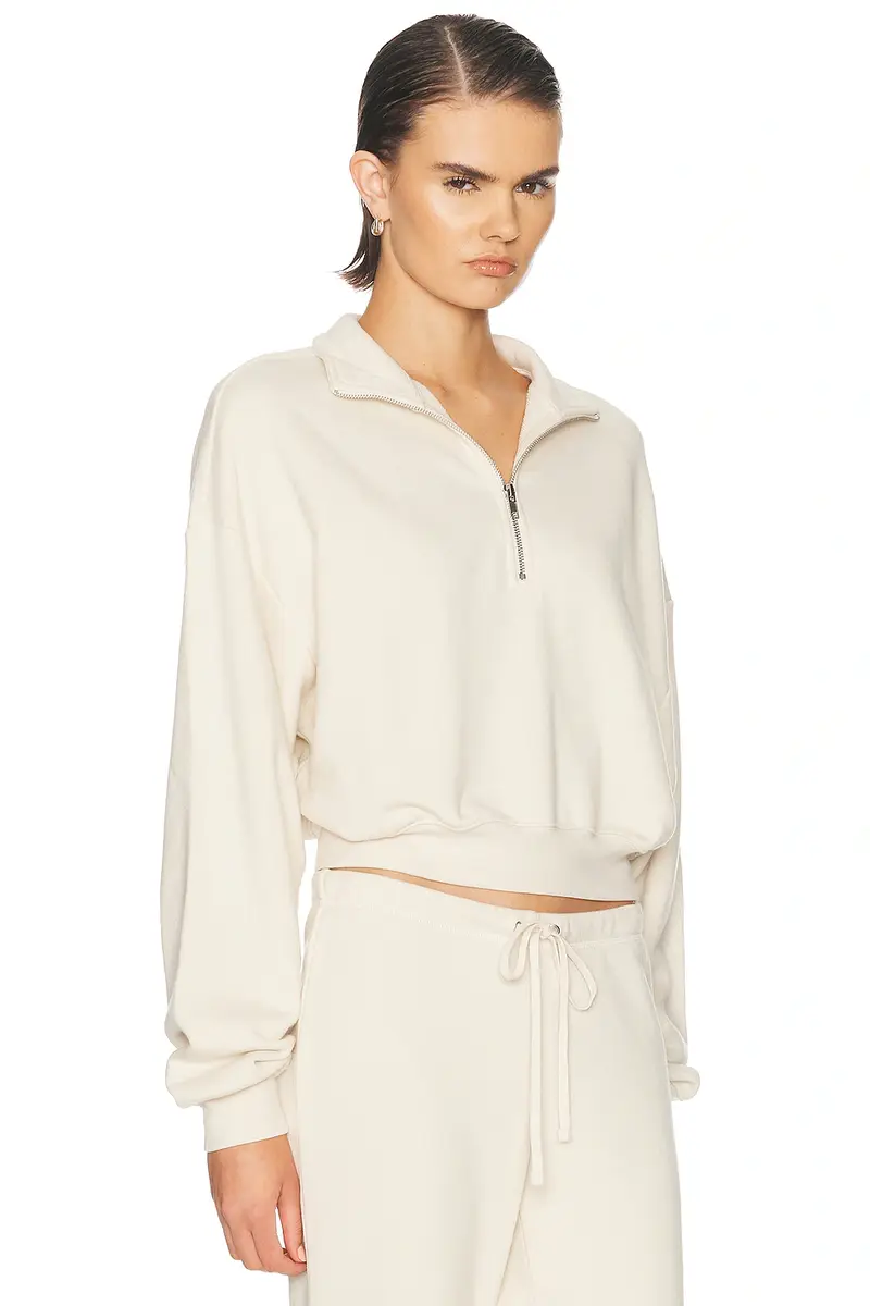 Skims Drapey French Terry Half Zip Pullover Sweatshirt | Thumbnail 2