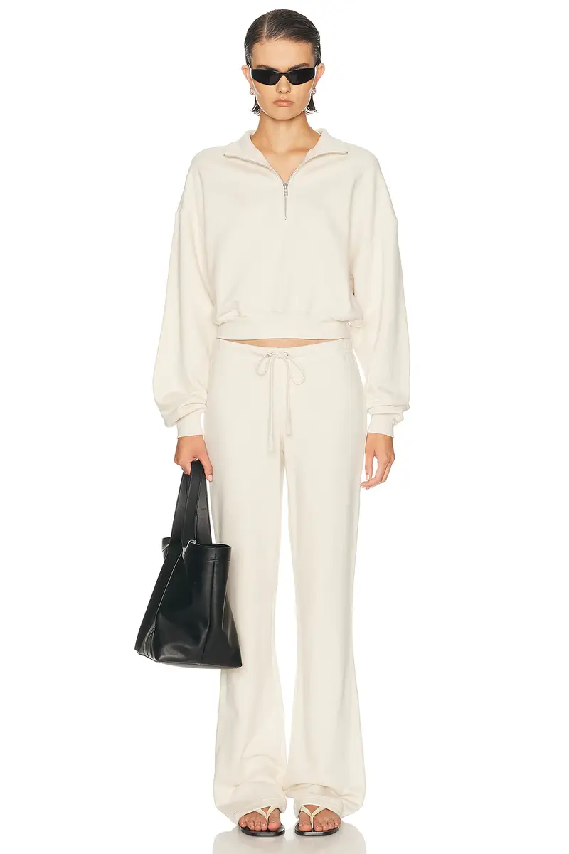 Skims Drapey French Terry Half Zip Pullover Sweatshirt | Thumbnail 4
