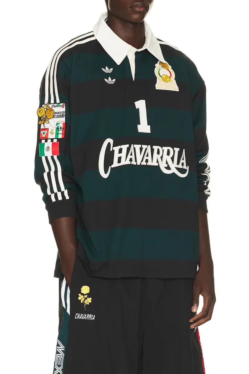 adidas Originals x Willy Chavarria Portero Rugby Long Sleeve Shirt | Thumbnail 2 adidas Originals x Willy Chavarria Portero Rugby Long Sleeve Shirt | Thumbnail 2