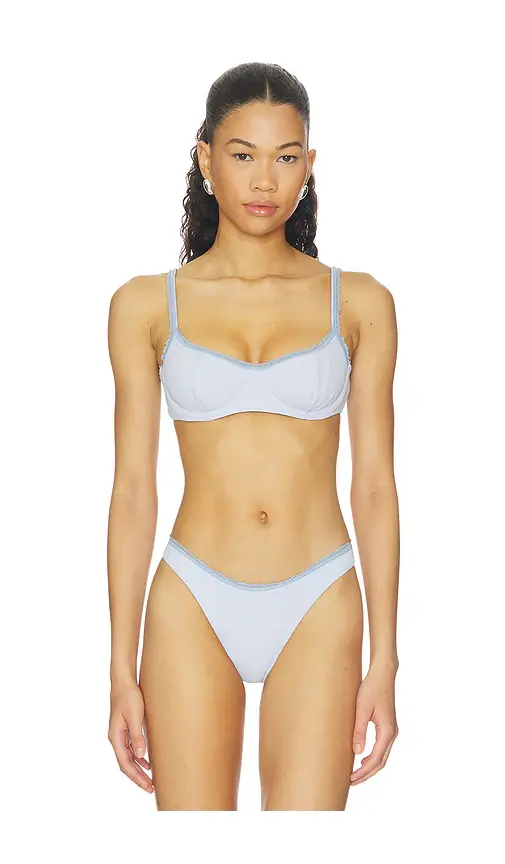 Frankies Bikinis X Paige Lorenze Cola Ribbed Bikini Top | Image 1 Frankies Bikinis X Paige Lorenze Cola Ribbed Bikini Top | Image 1