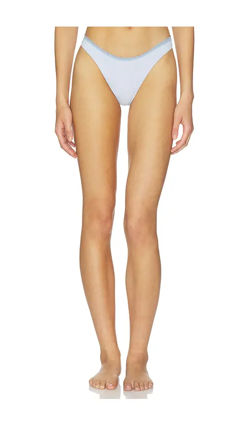 Frankies Bikinis X Paige Lorenze Dove Ribbed Bikini Bottom | Image 1 Frankies Bikinis X Paige Lorenze Dove Ribbed Bikini Bottom | Image 1