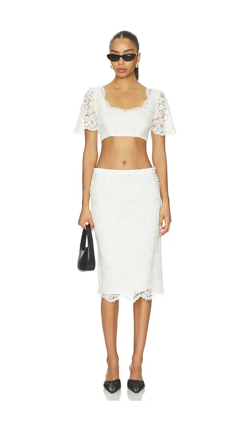 Frankies Bikinis X Paige Lorenze Honeymoon Lace Midi Skirt | Thumbnail 5 Frankies Bikinis X Paige Lorenze Honeymoon Lace Midi Skirt | Thumbnail 5
