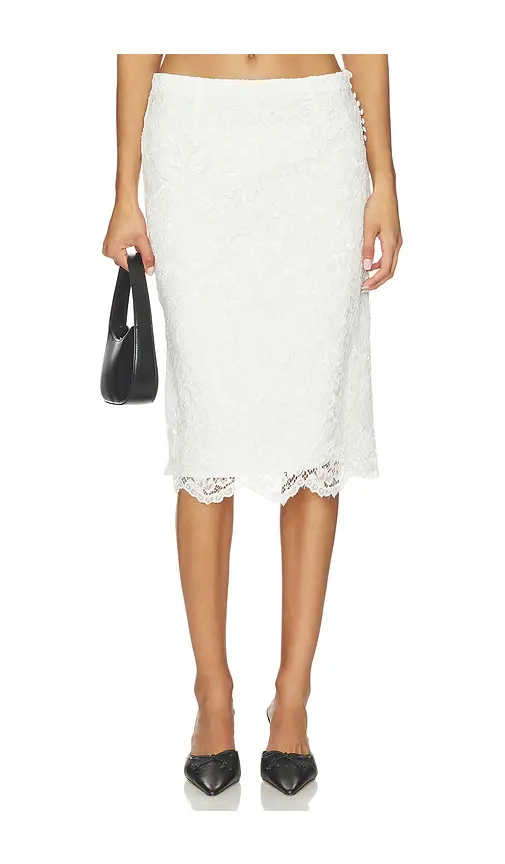 Frankies Bikinis X Paige Lorenze Honeymoon Lace Midi Skirt | Image 1 Frankies Bikinis X Paige Lorenze Honeymoon Lace Midi Skirt | Image 1