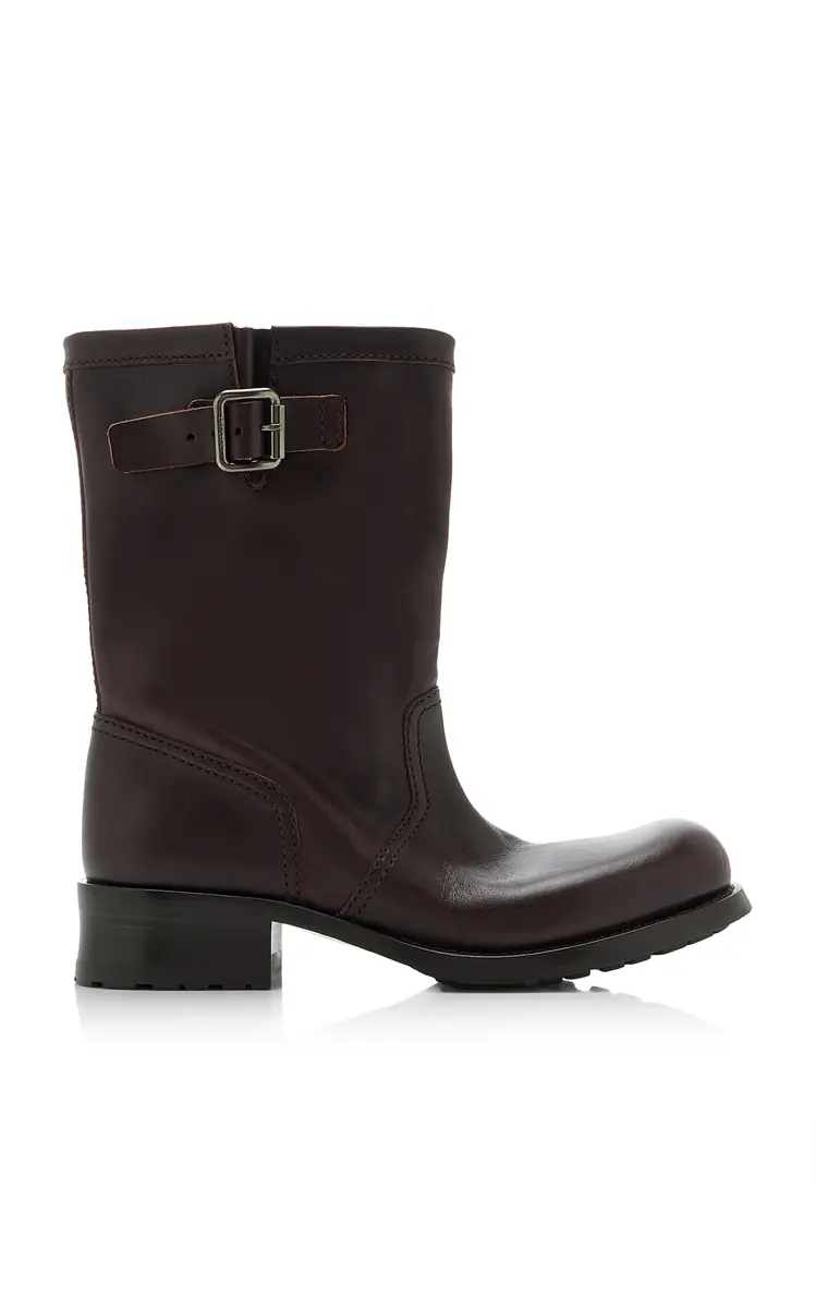 Prada Leather Mid-Calf Boots | Image 1 Prada Leather Mid-Calf Boots | Image 1