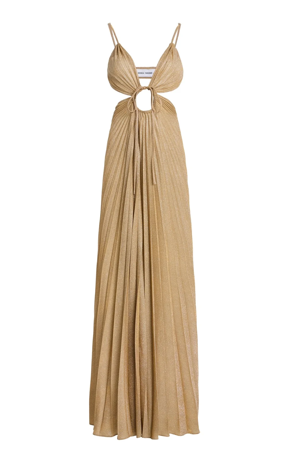 Deity Plisse Metallic Knit Maxi Dress