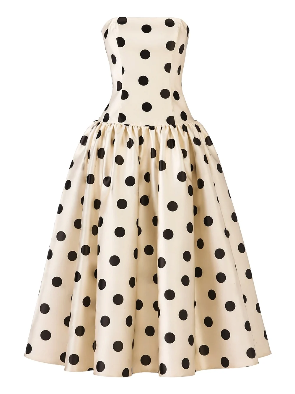 Leyla Polka-Dot Satin Maxi Dress