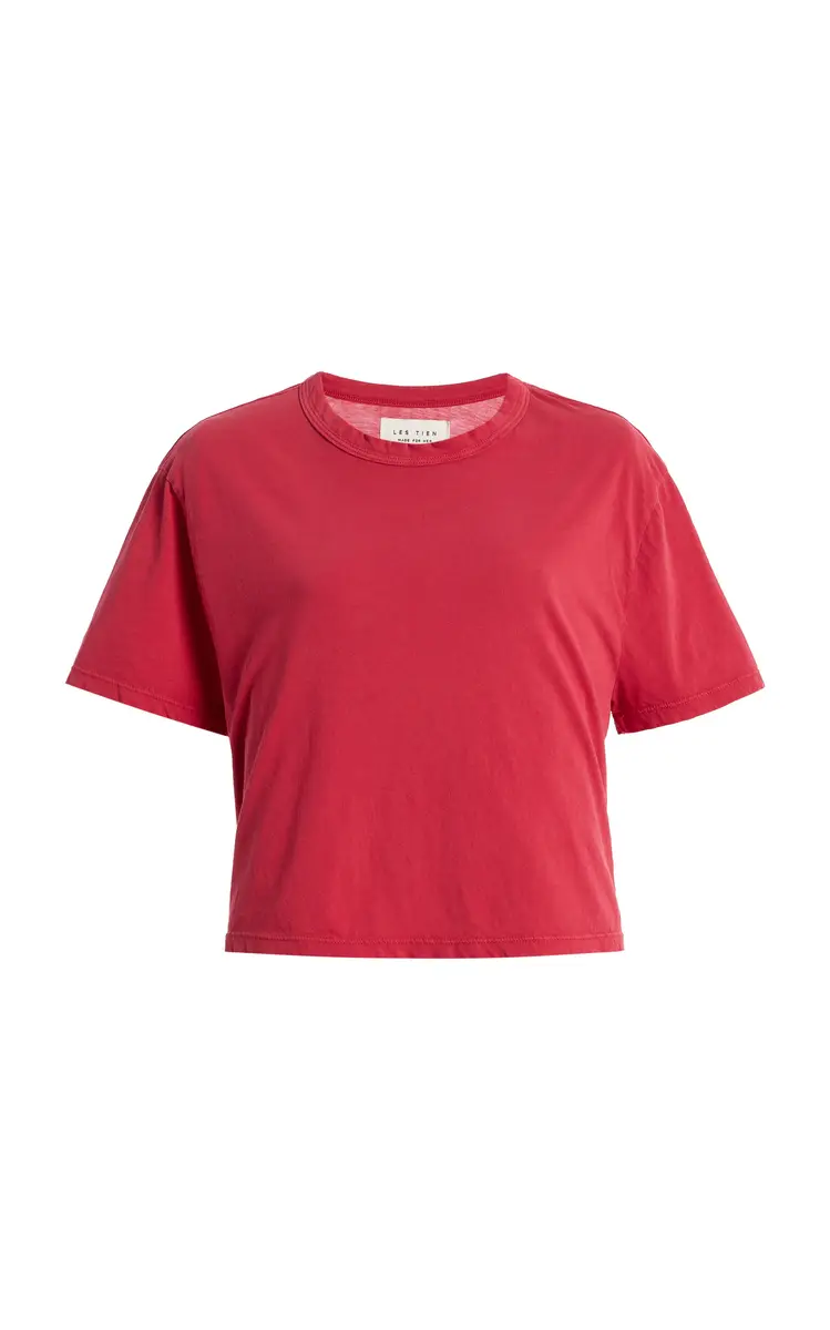 Les Tien May Cropped Cotton T-Shirt | Image 1 Les Tien May Cropped Cotton T-Shirt | Image 1