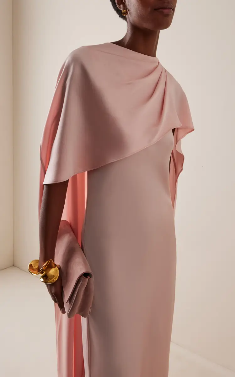 Simkhai Izel Crepe Cape Gown | Thumbnail 3 Simkhai Izel Crepe Cape Gown | Thumbnail 3