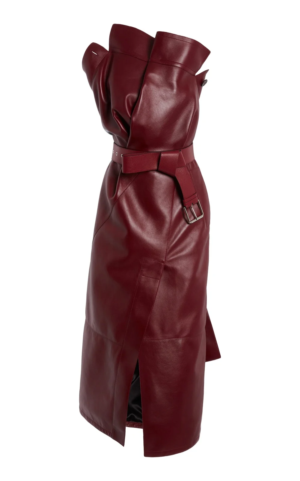 Trench Belted Leather Midi Dress Trench Belted Leather Midi Dress