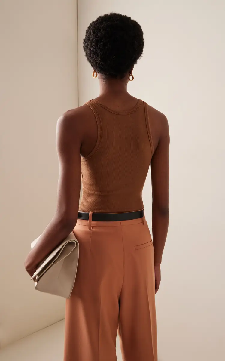 ÉTERNE High-Neck Fitted Jersey Tank Top | Thumbnail 4 ÉTERNE High-Neck Fitted Jersey Tank Top | Thumbnail 4