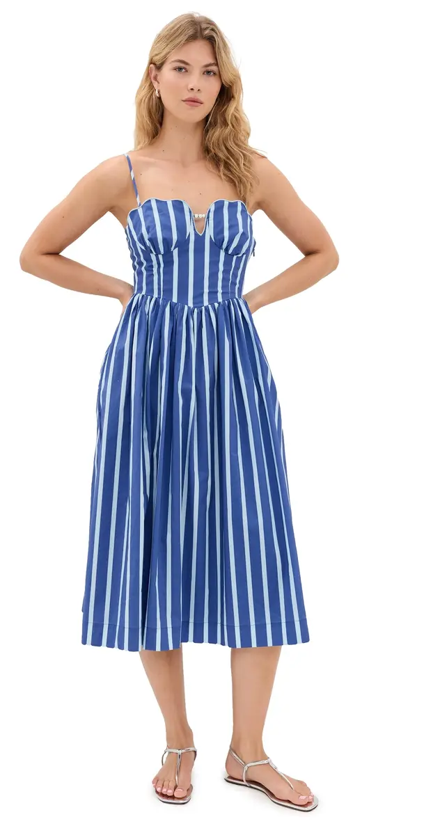 English Factory Marine Striped Maxi Dress Blue tripes | Image 1 English Factory Marine Striped Maxi Dress Blue tripes | Image 1