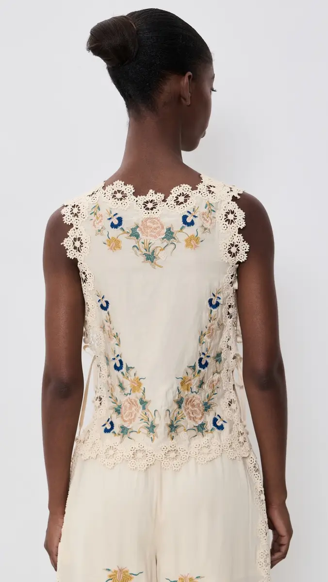 Sea Adonna Embroidered Sleeveless Top | Thumbnail 3
