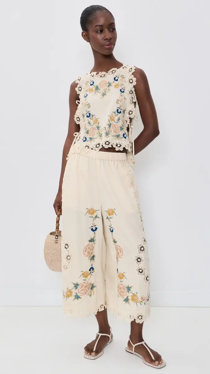 Sea Adonna Embroidered Sleeveless Top | Thumbnail 5