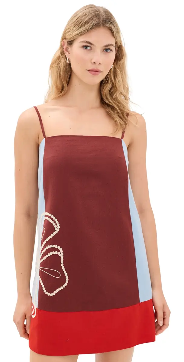 TANYA TAYLOR Bianca Mini Dress Redwood Multi 0 | Image 1 TANYA TAYLOR Bianca Mini Dress Redwood Multi 0 | Image 1