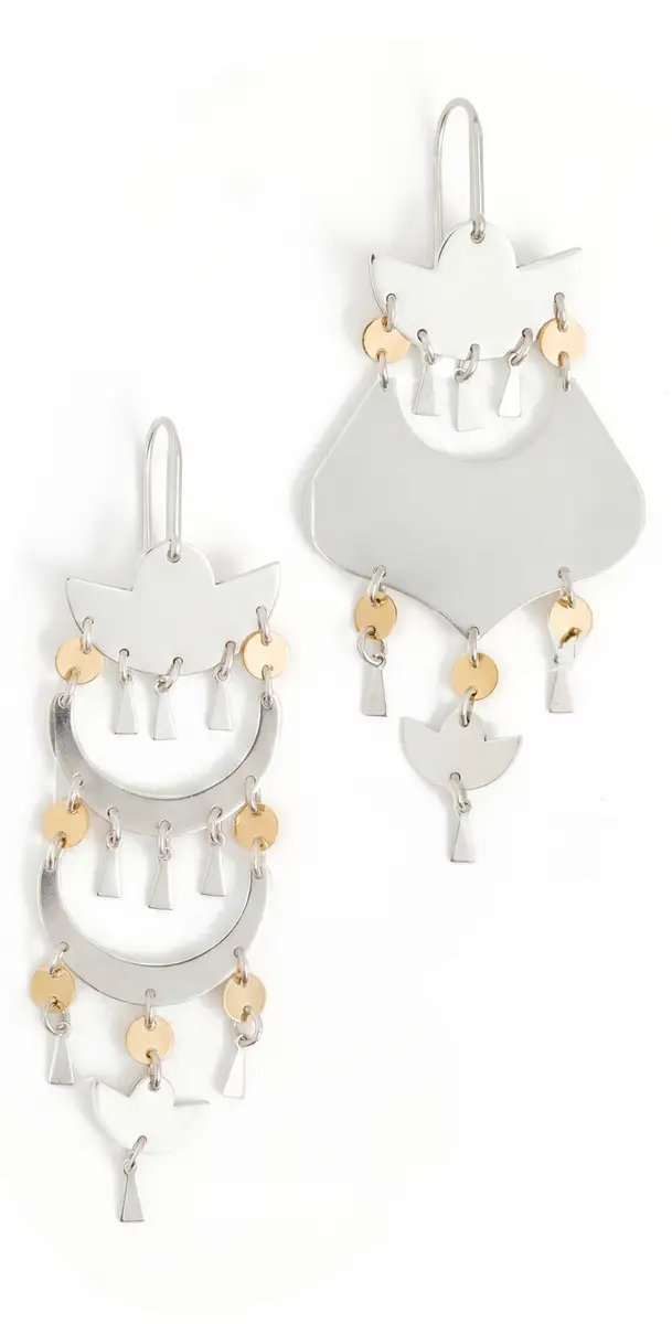 Isabel Marant Asymmetric Earrings Silver/Dore One Size | Image 1 Isabel Marant Asymmetric Earrings Silver/Dore One Size | Image 1