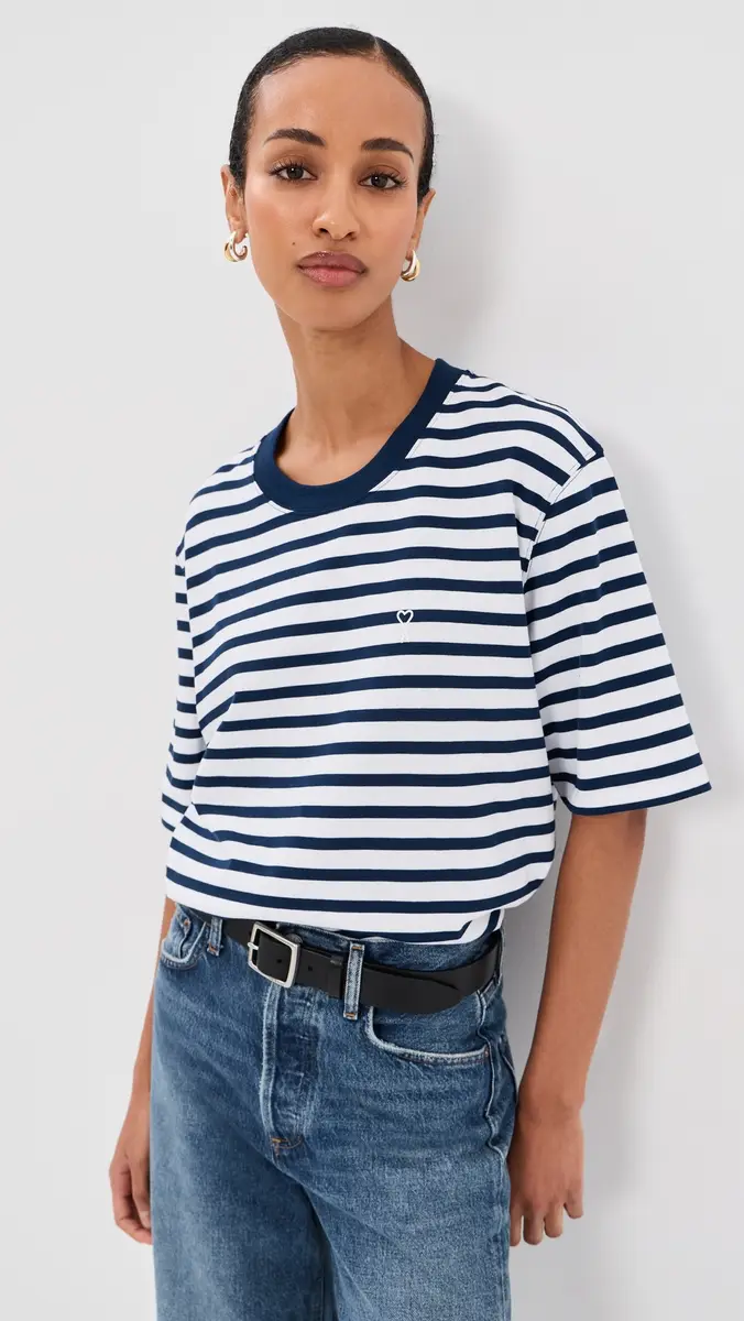 AMI Unisex Quota Boxy Mariniere Tee | Thumbnail 3 AMI Unisex Quota Boxy Mariniere Tee | Thumbnail 3