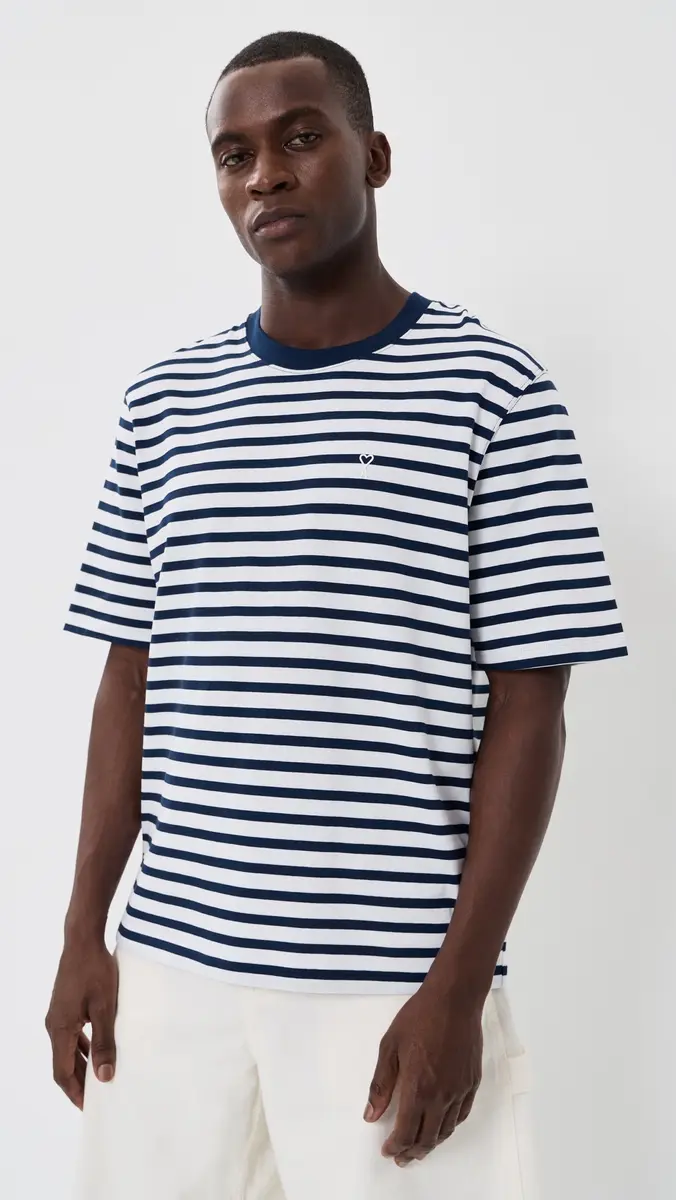 AMI Unisex Quota Boxy Mariniere Tee | Thumbnail 4 AMI Unisex Quota Boxy Mariniere Tee | Thumbnail 4