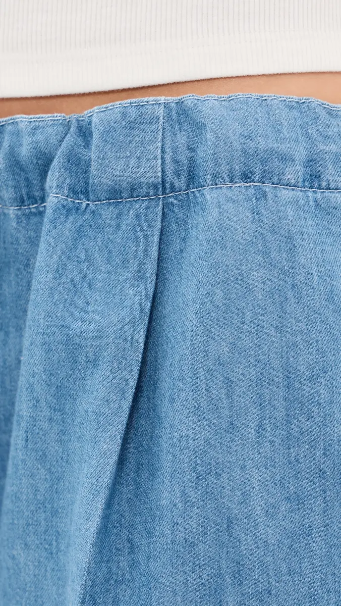 Another Tomorrow Chambray Drawstring Shorts | Thumbnail 6 Another Tomorrow Chambray Drawstring Shorts | Thumbnail 6