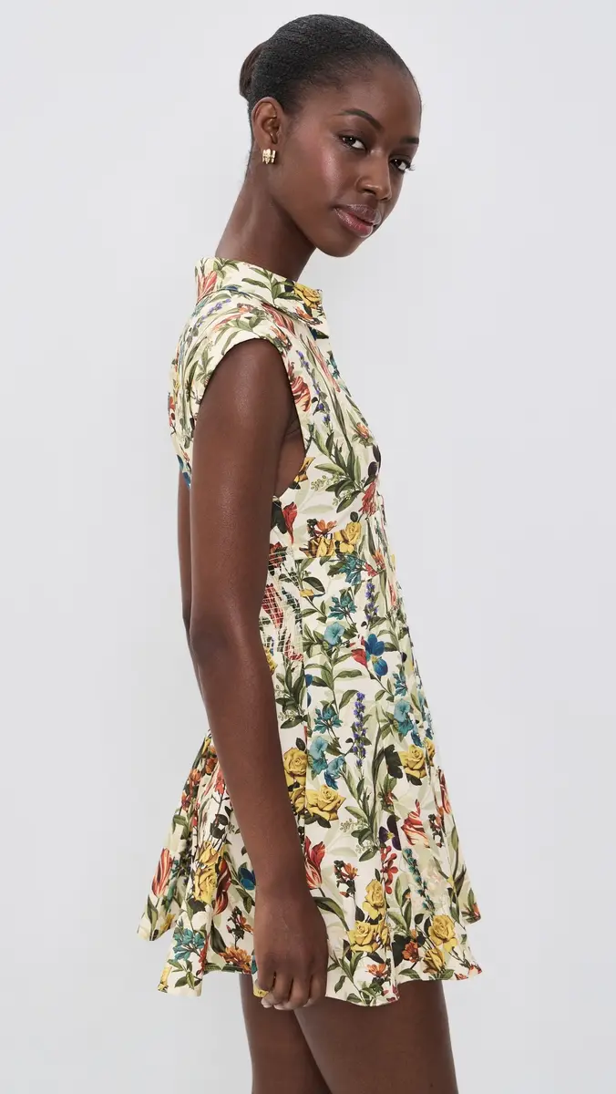 Alice + Olivia Kim Paneled Corset Flared Mini Shirt Dress | Thumbnail 4 Alice + Olivia Kim Paneled Corset Flared Mini Shirt Dress | Thumbnail 4