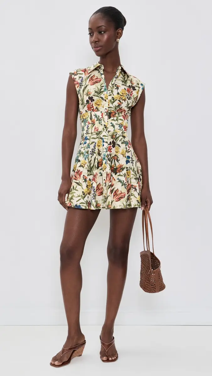 Alice + Olivia Kim Paneled Corset Flared Mini Shirt Dress | Thumbnail 5 Alice + Olivia Kim Paneled Corset Flared Mini Shirt Dress | Thumbnail 5