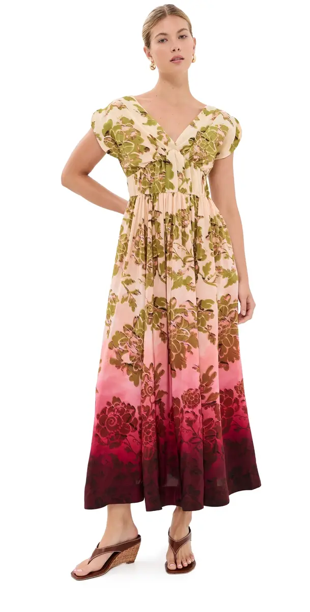 La DoubleJ Waldorf Silk Dress Oasis Ombre Placee Red 40 | Image 1 La DoubleJ Waldorf Silk Dress Oasis Ombre Placee Red 40 | Image 1