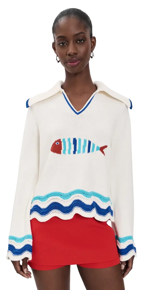 Solid & Striped Jack Fish Motif Sweater Brule | Image 1 Solid & Striped Jack Fish Motif Sweater Brule | Image 1