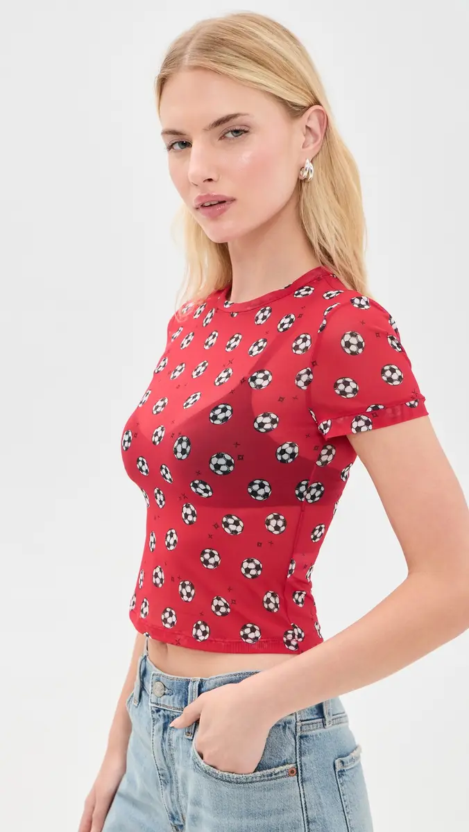 Alice + Olivia Tess Crew Baby Tee | Thumbnail 4 Alice + Olivia Tess Crew Baby Tee | Thumbnail 4