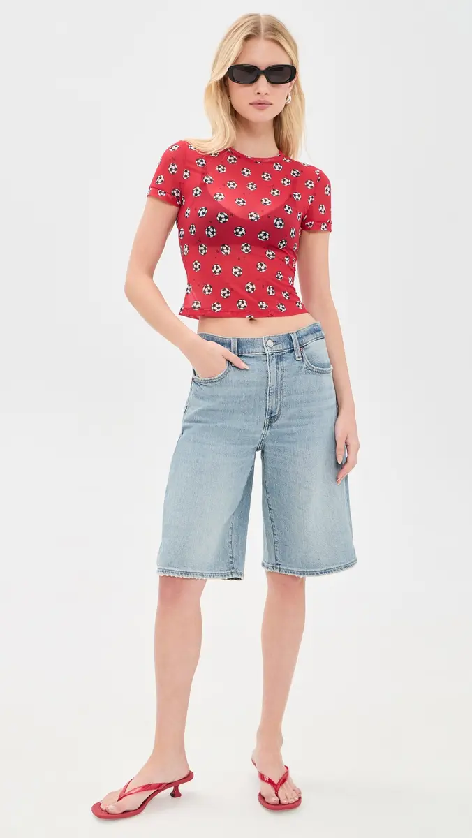 Alice + Olivia Tess Crew Baby Tee | Thumbnail 5 Alice + Olivia Tess Crew Baby Tee | Thumbnail 5