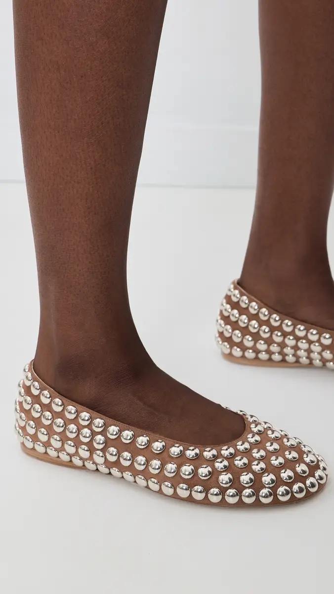 Rabanne Studded Ballerina Flats | Thumbnail 3