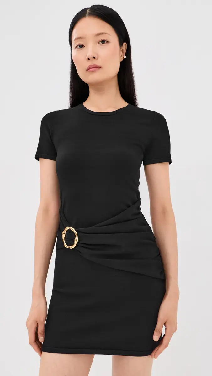 Simkhai Leni Short Sleeve Draped Mini Dress | Thumbnail 2 Simkhai Leni Short Sleeve Draped Mini Dress | Thumbnail 2