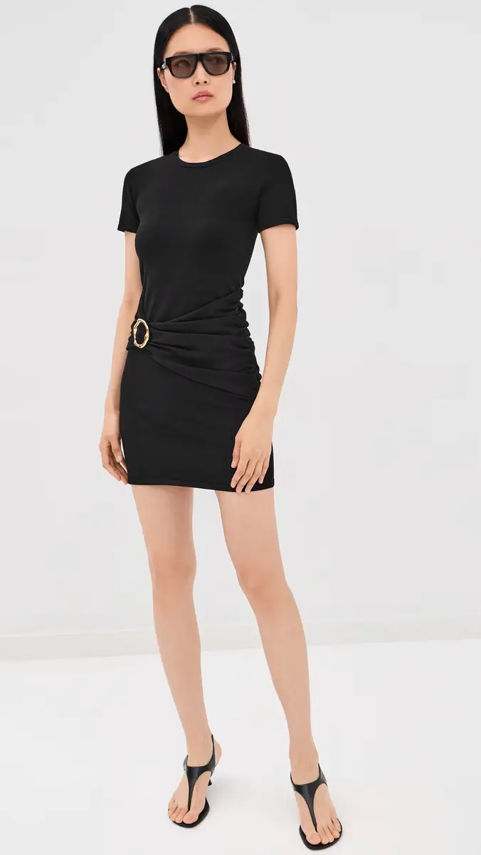 Simkhai Leni Short Sleeve Draped Mini Dress | Thumbnail 5 Simkhai Leni Short Sleeve Draped Mini Dress | Thumbnail 5